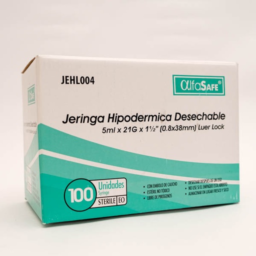[006218] JERINGA 5ML 21G X 1 1 2 X 100 ALFA TRADING