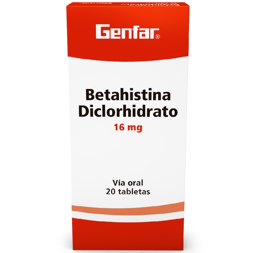 [007642] BETAHISTINA TAB 16MG X 20  GF