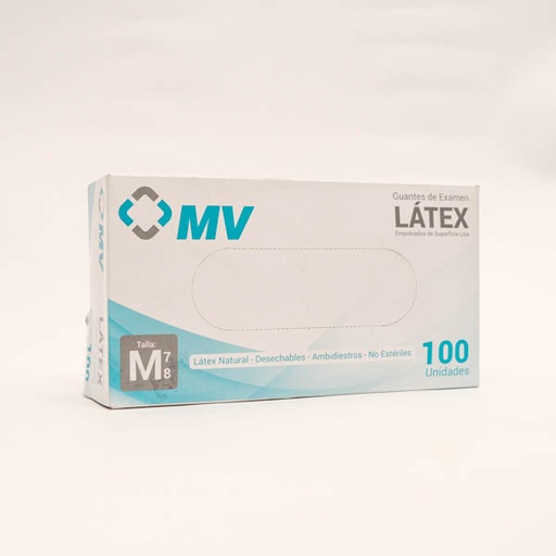 [007833] GUANTES EXAMINACION LATEX M X 100 MV